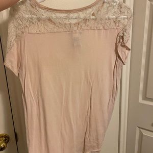 Lacey shoulders light pink blouse